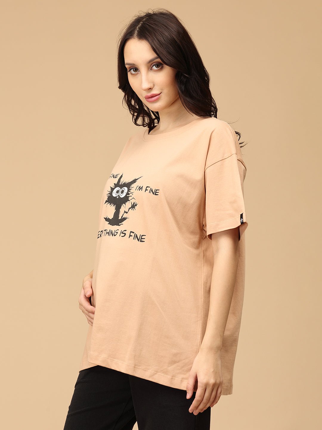 I'm Fine Oversized Mumma T-shirt - MAT - SC - MUMIF - S