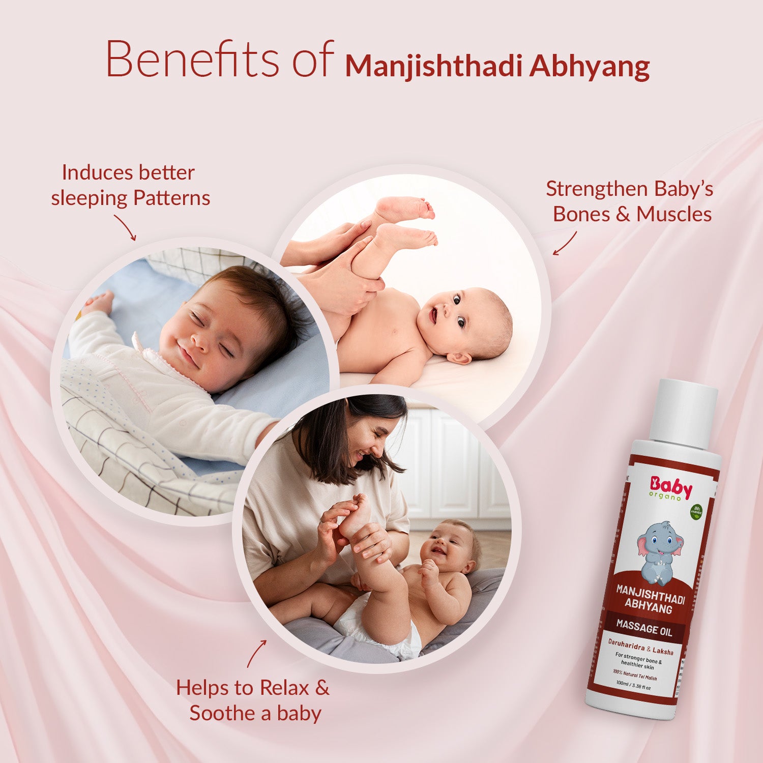 BabyOrgano Manjishthadi Abhyang Baby Massage Oil 100 ml