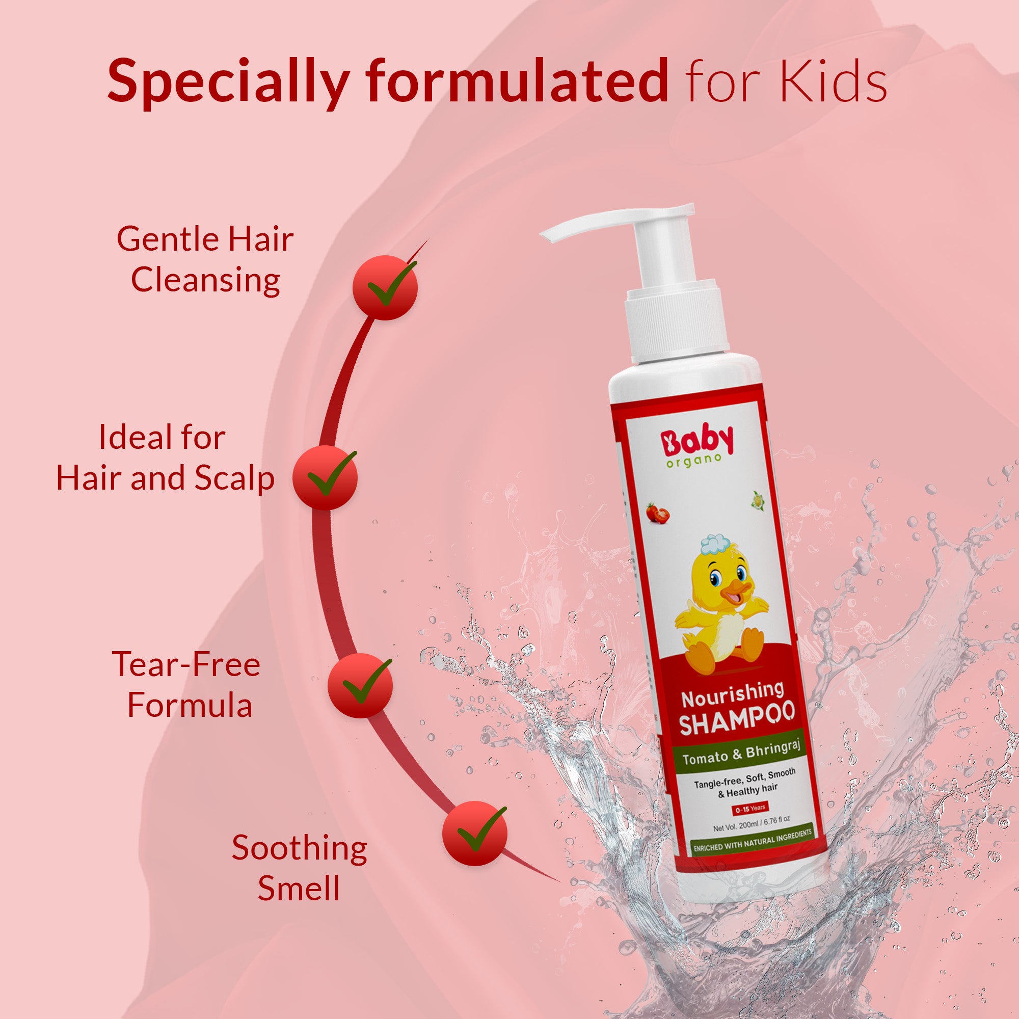 Baby Organo Ayurvedic Baby Shampoo for  0 - 15 Years Kids 200ml