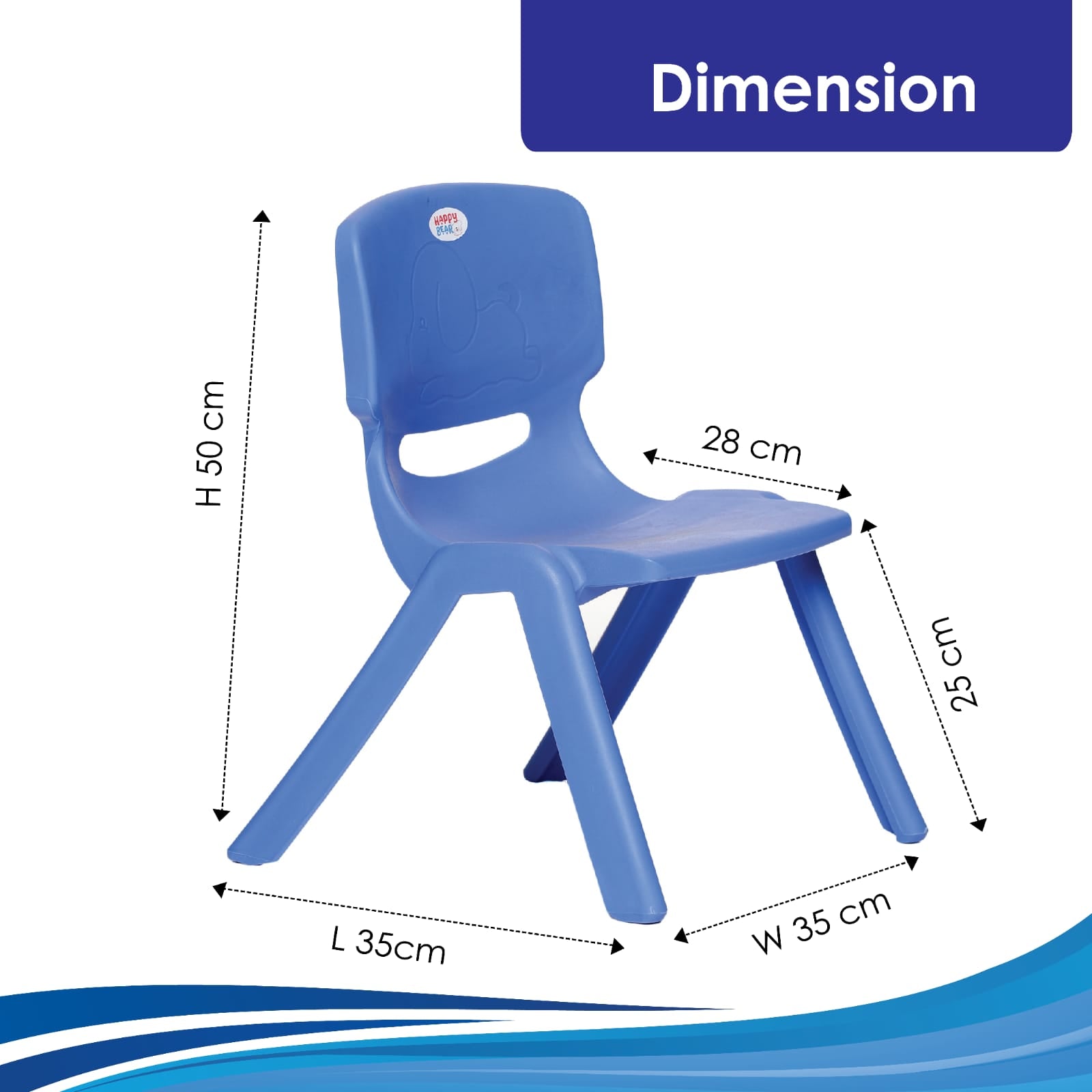 HAPPY BEAR Plastic Kids Chair | Durable and Lightweight | Modern & Comfortable