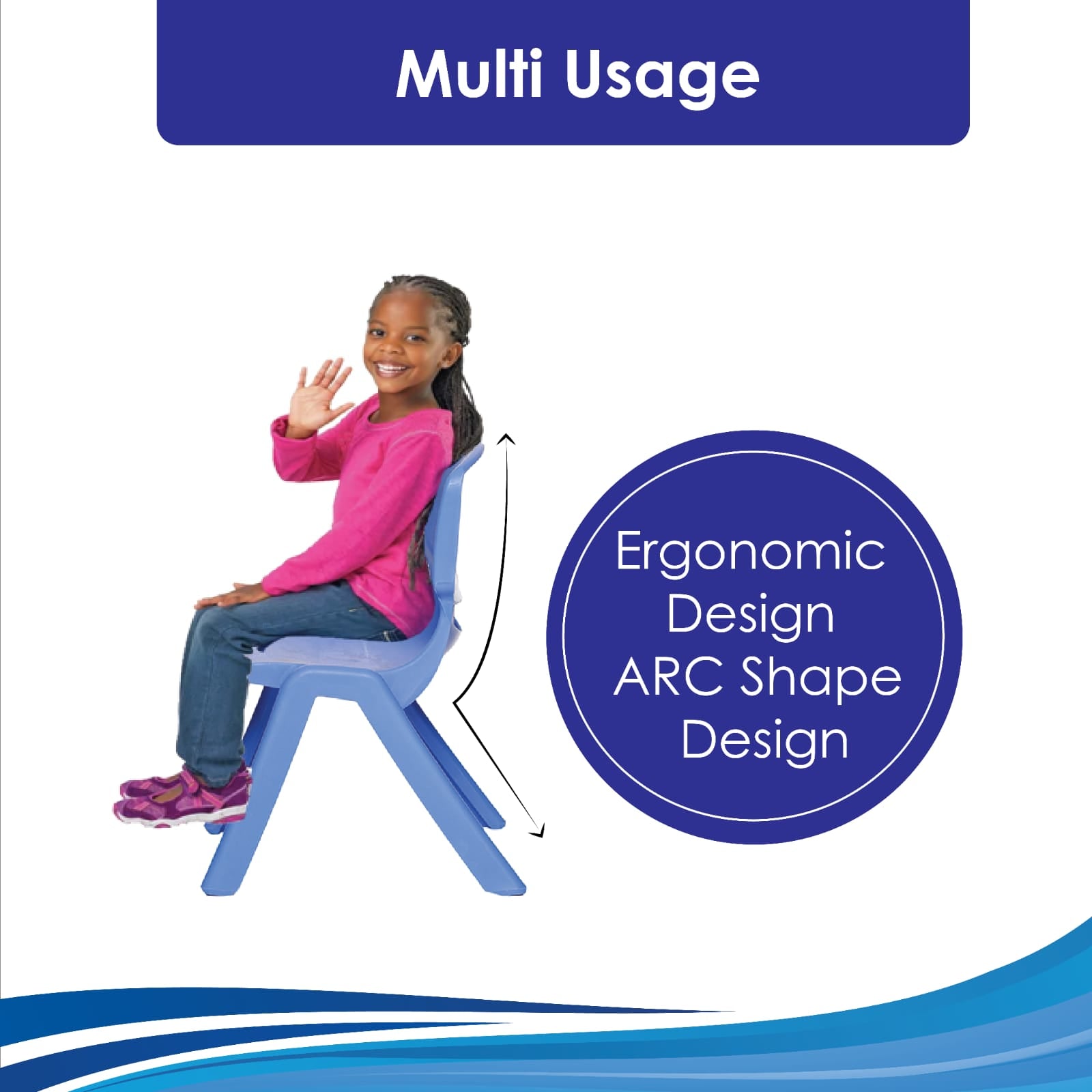 HAPPY BEAR Plastic Kids Chair | Durable and Lightweight | Modern & Comfortable