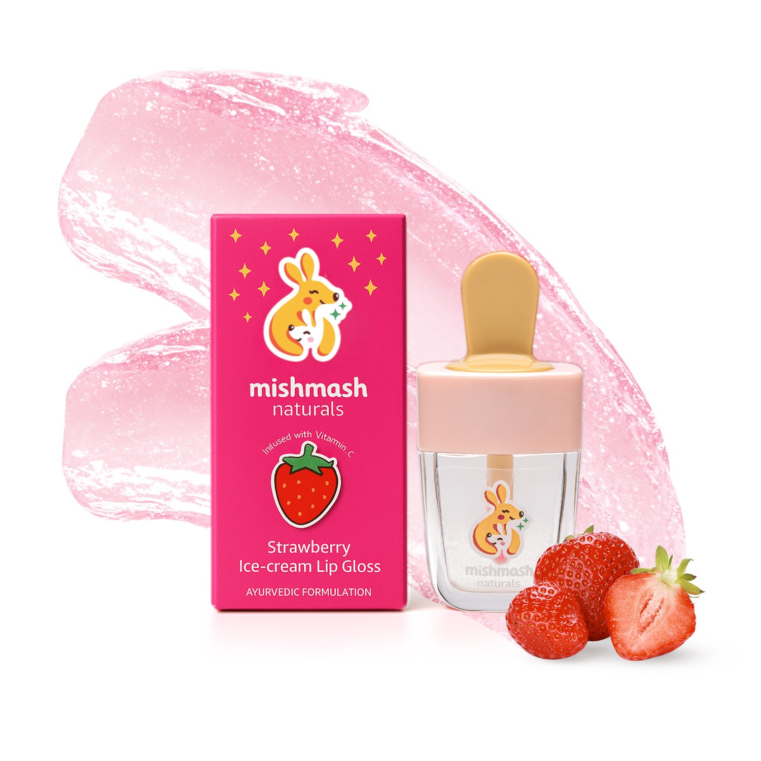 Mishmash Naturals Magic Sparkle Strawberry Lip Gloss
