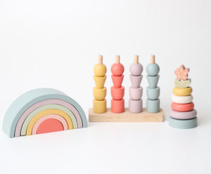 Birch & Bug Little Bloom Stacker Set Pastel | The Mom Store - The Mom Store