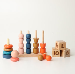 Birch & Bug Little Bloom Stacker Set Sunset | The Mom Store - The Mom Store