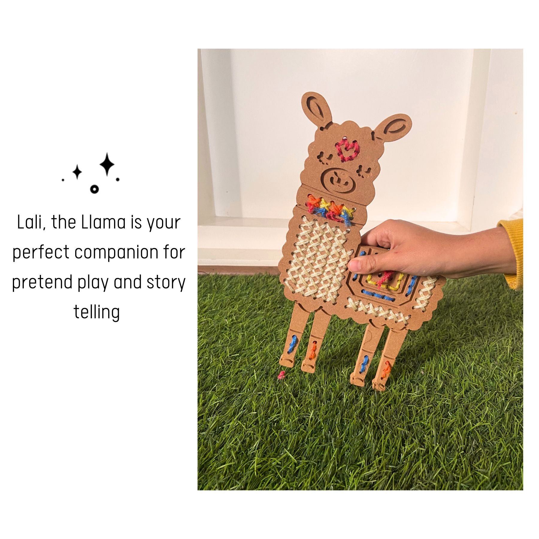 WonderHands Wooden Llama Sewing Kit