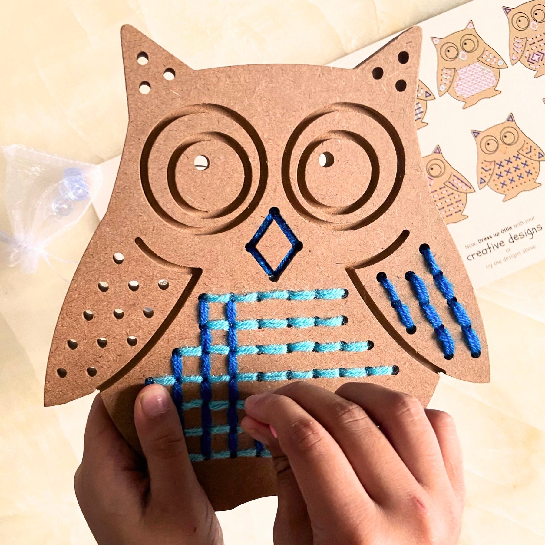 WonderHands Wooden Owl Sewing/Lacing Kit
