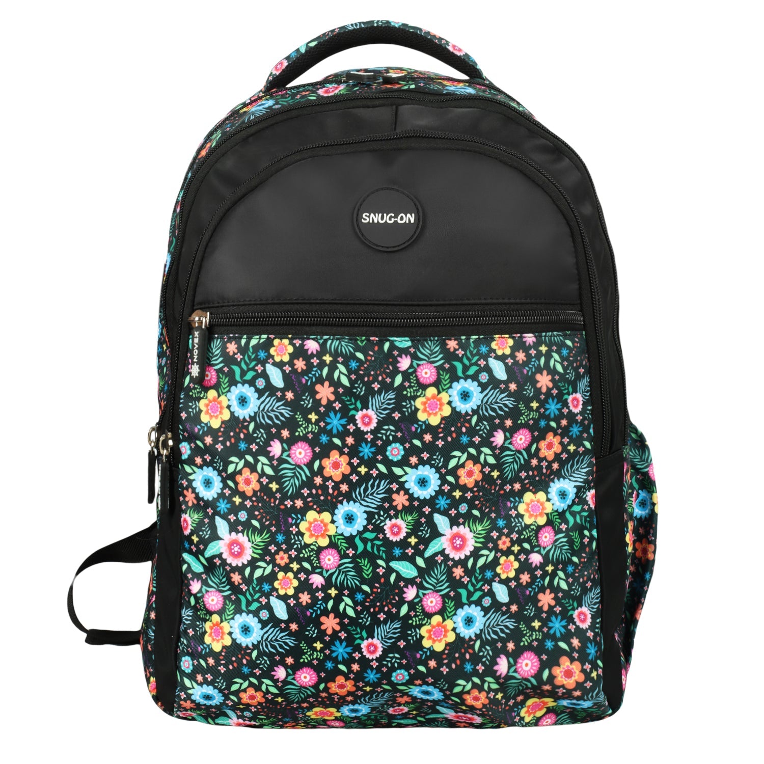 Novex Snug-On Sweet Pea Printed Girl Kids School Bag with Stationary Pouch for 3rd to 5th Class - 17 Inch | Backpack for 9-11 Years Kids