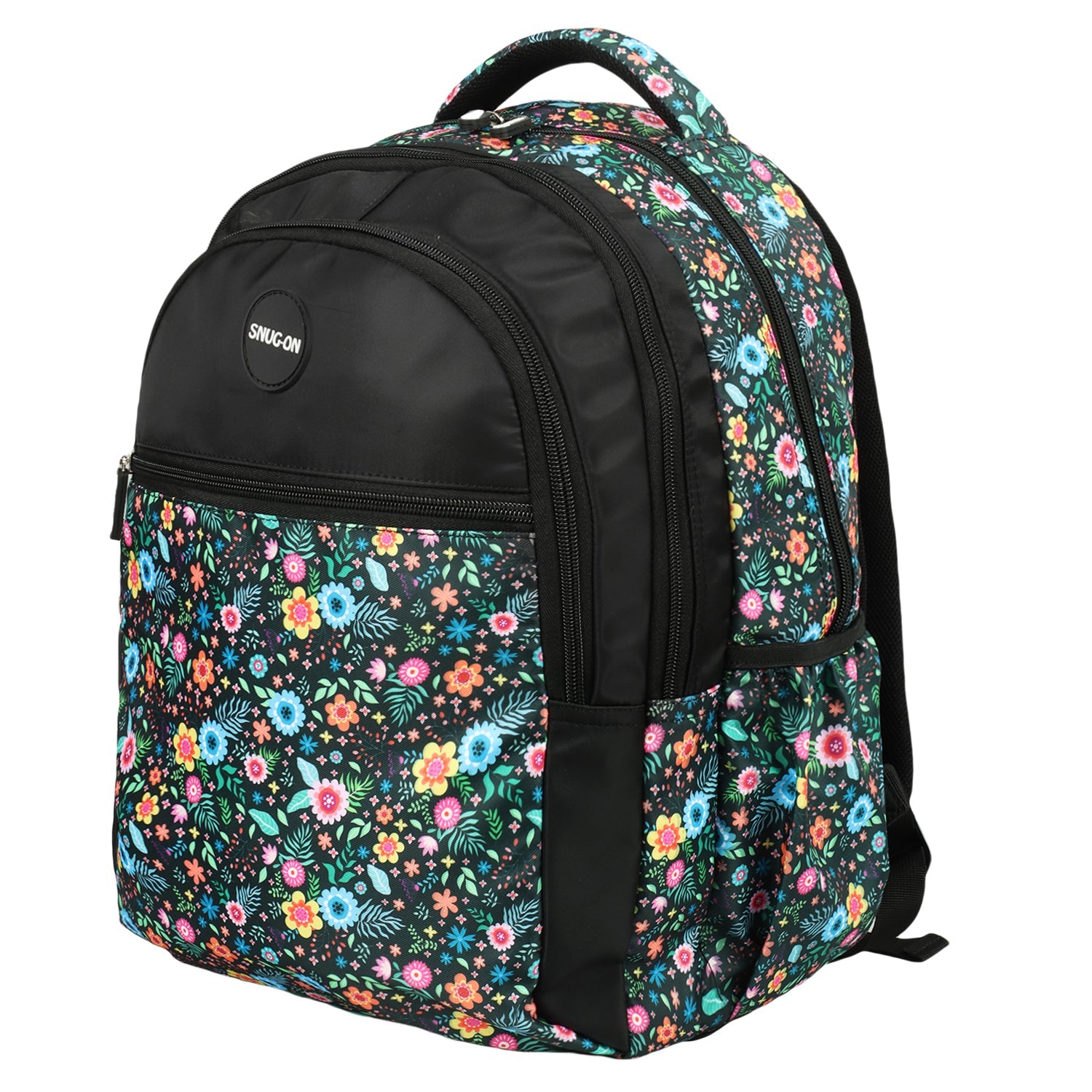 Novex Snug-On Sweet Pea Printed Girl Kids School Bag with Stationary Pouch for 3rd to 5th Class - 17 Inch | Backpack for 9-11 Years Kids