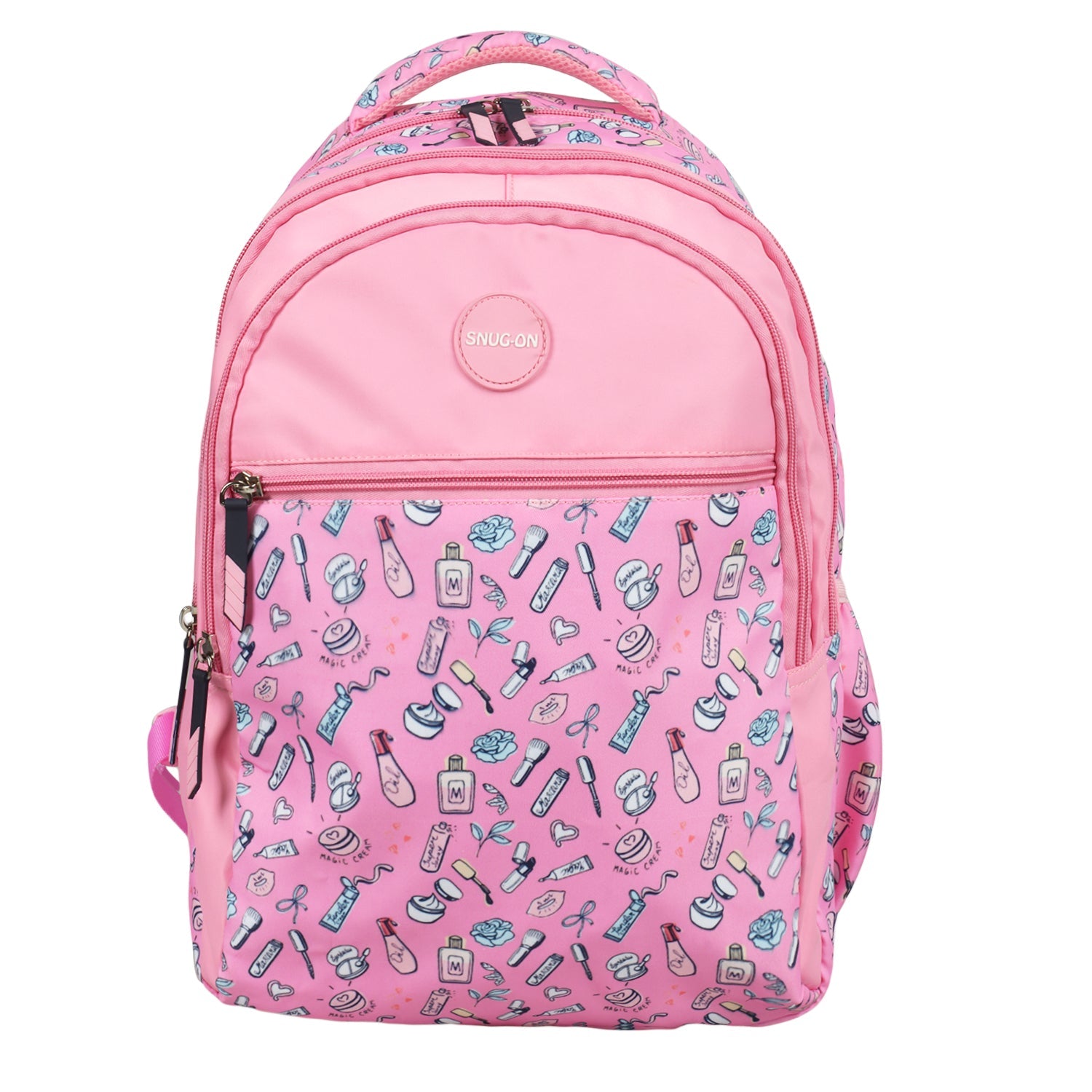 Novex Snug-On Vibes Printed Girl Kids School Bag with Stationary Pouch for 3rd to 5th Class - 17 Inch | Backpack for 9-11 Years Kids