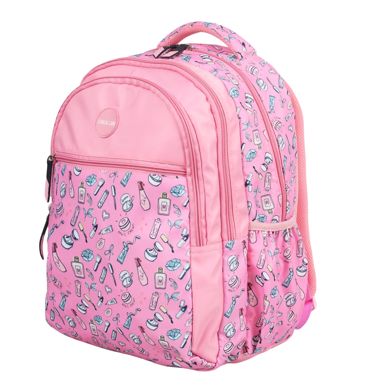 Novex Snug-On Vibes Printed Girl Kids School Bag with Stationary Pouch for 3rd to 5th Class - 17 Inch | Backpack for 9-11 Years Kids