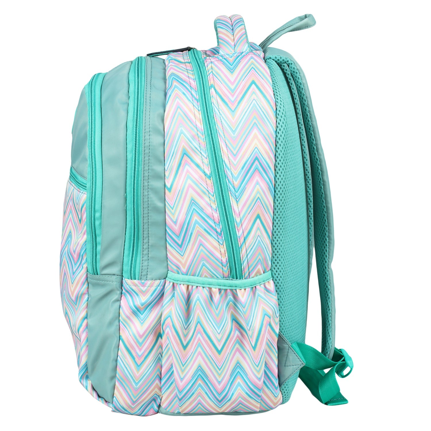 Novex Snug-On Zig-Zagar Printed Unisex Kids School Bag with Stationary Pouch for 6th to 10th Class - 19 Inch | Backpack for 12-16 Years Kids