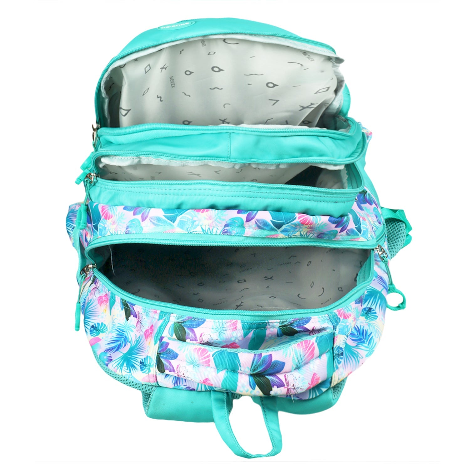 Novex Snug-On Finley Printed Unisex Kids School Bag with Stationary Pouch for 6th to 10th Class - 19 Inch | Backpack for 12-16 Years Kids
