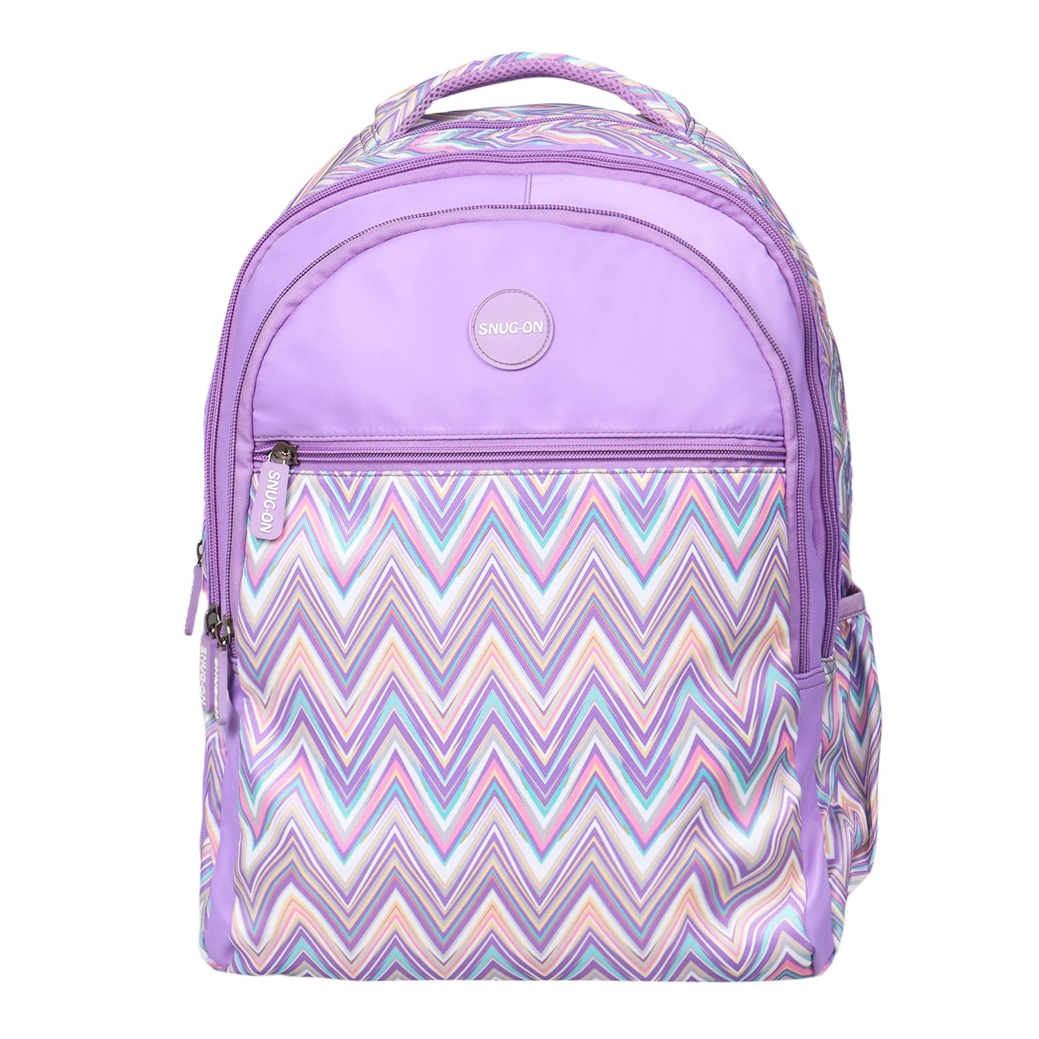 Novex Snug-On Zig-Zagar Printed Unisex Kids School Bag with Stationary Pouch
