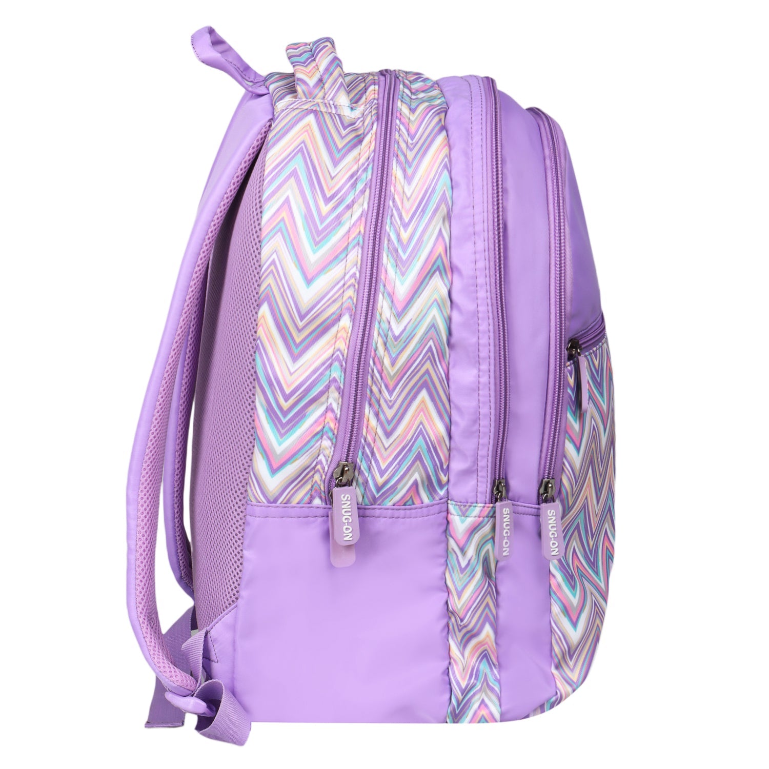 Novex Snug-On Zig-Zagar Printed Unisex Kids School Bag with Stationary Pouch