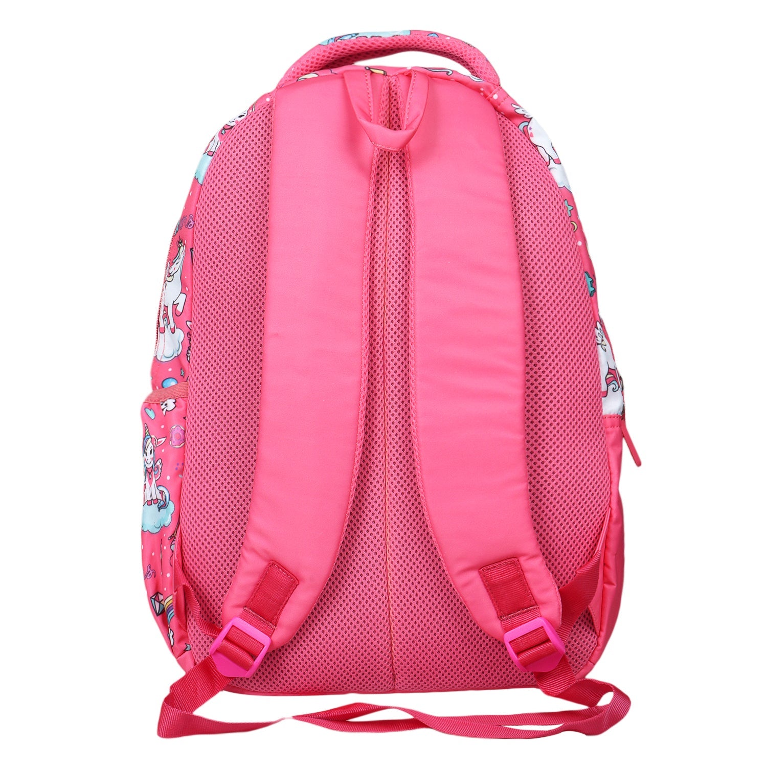 Novex Snug-On Unicorn Printed Girl Kids School Bag with Stationary Pouch for 3rd to 5th Class - 17 Inch | Backpack for 9-11 Years Kids