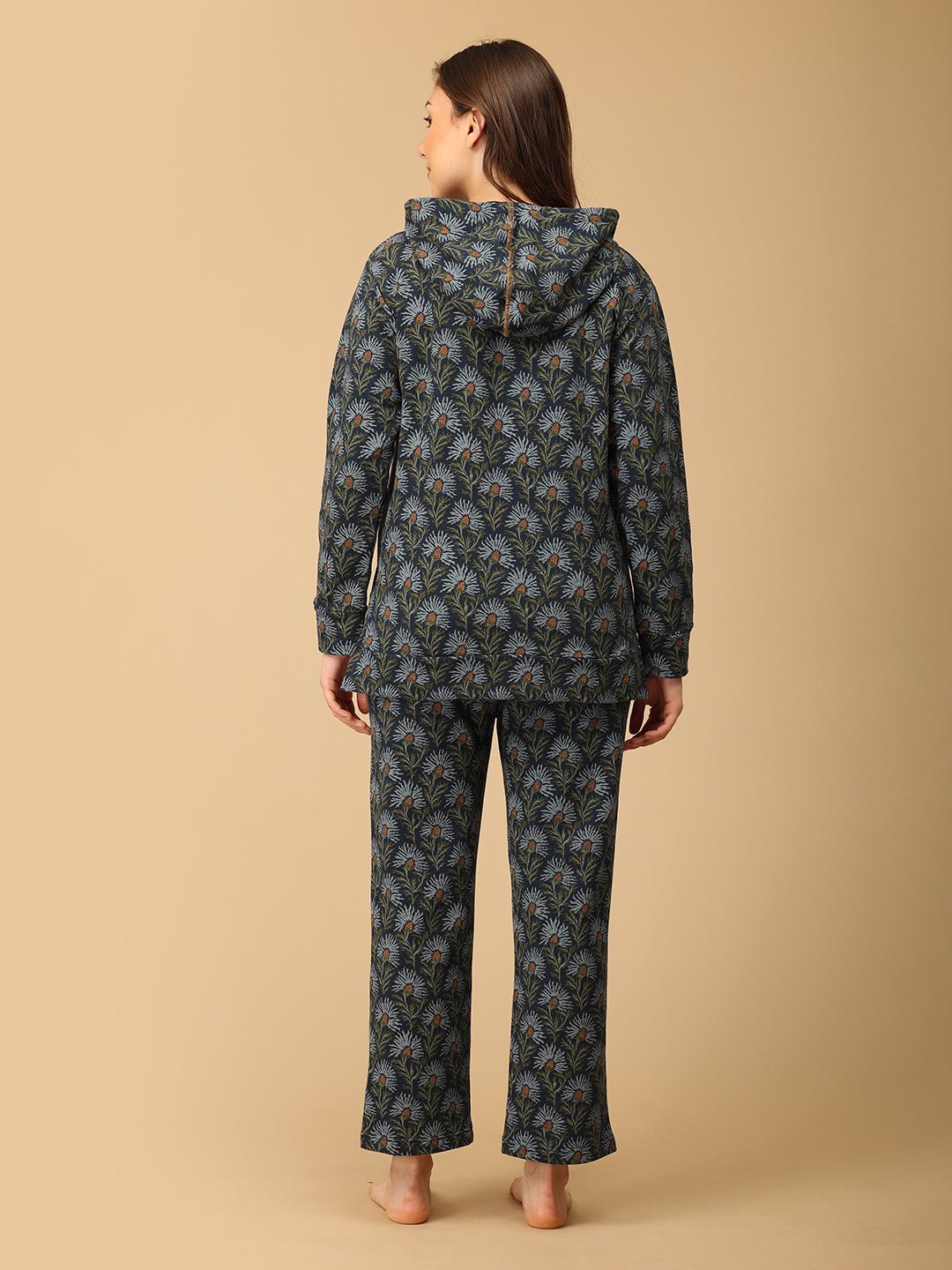 In Bloom & Blue Maternity And Nursing Hoodie Pajama Loungewear Set - NW - SD - INBBLU - S