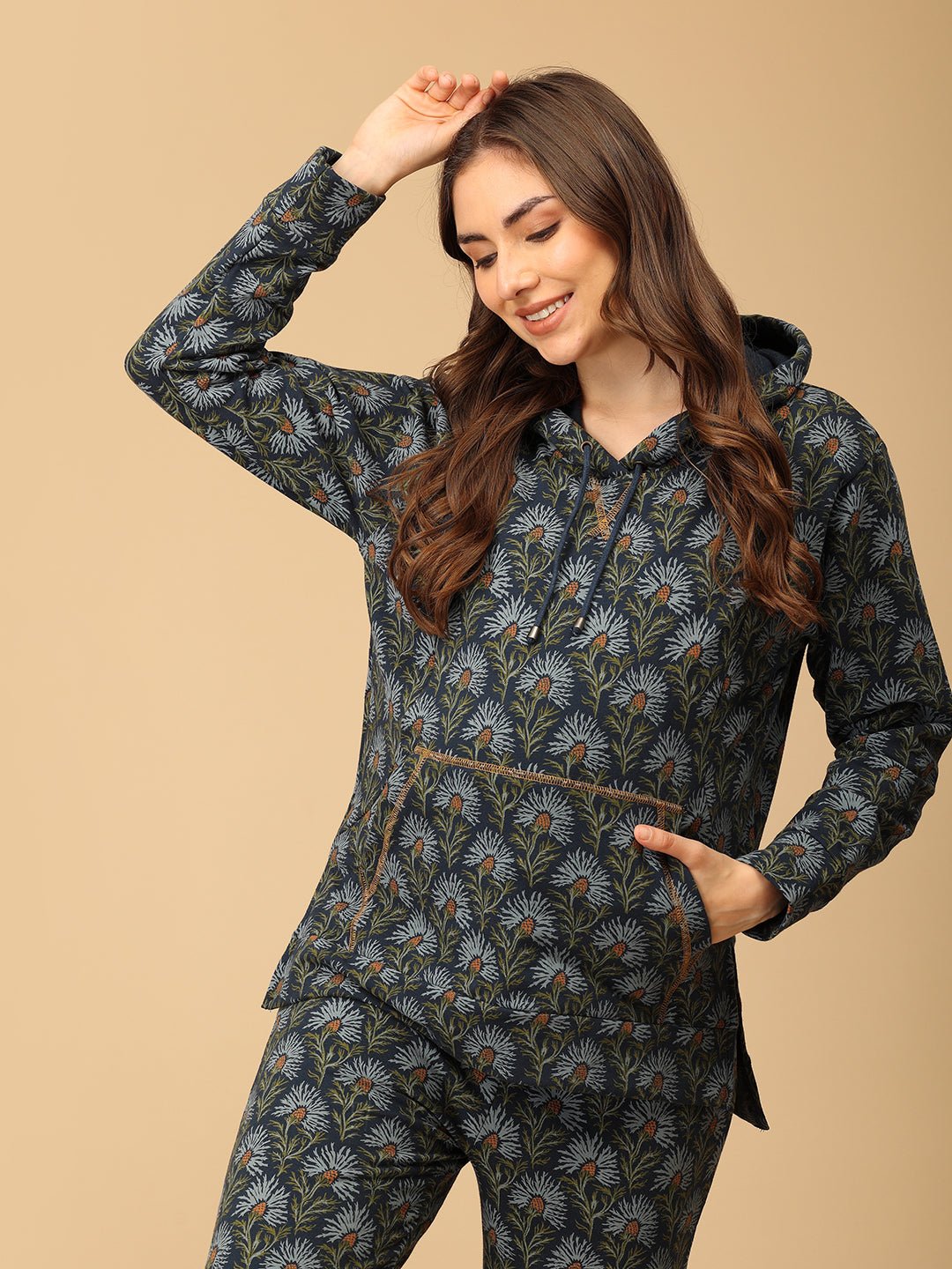 In Bloom & Blue Maternity And Nursing Hoodie Pajama Loungewear Set - NW - SD - INBBLU - S