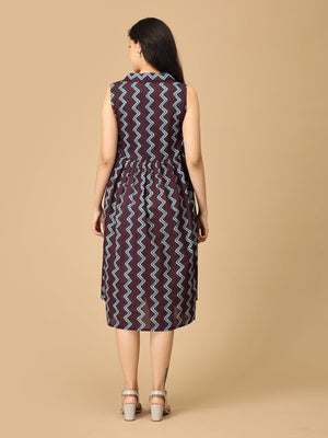 Indigo Vortex Maternity and Nursing Dress - DRS - SK - INDVR - S