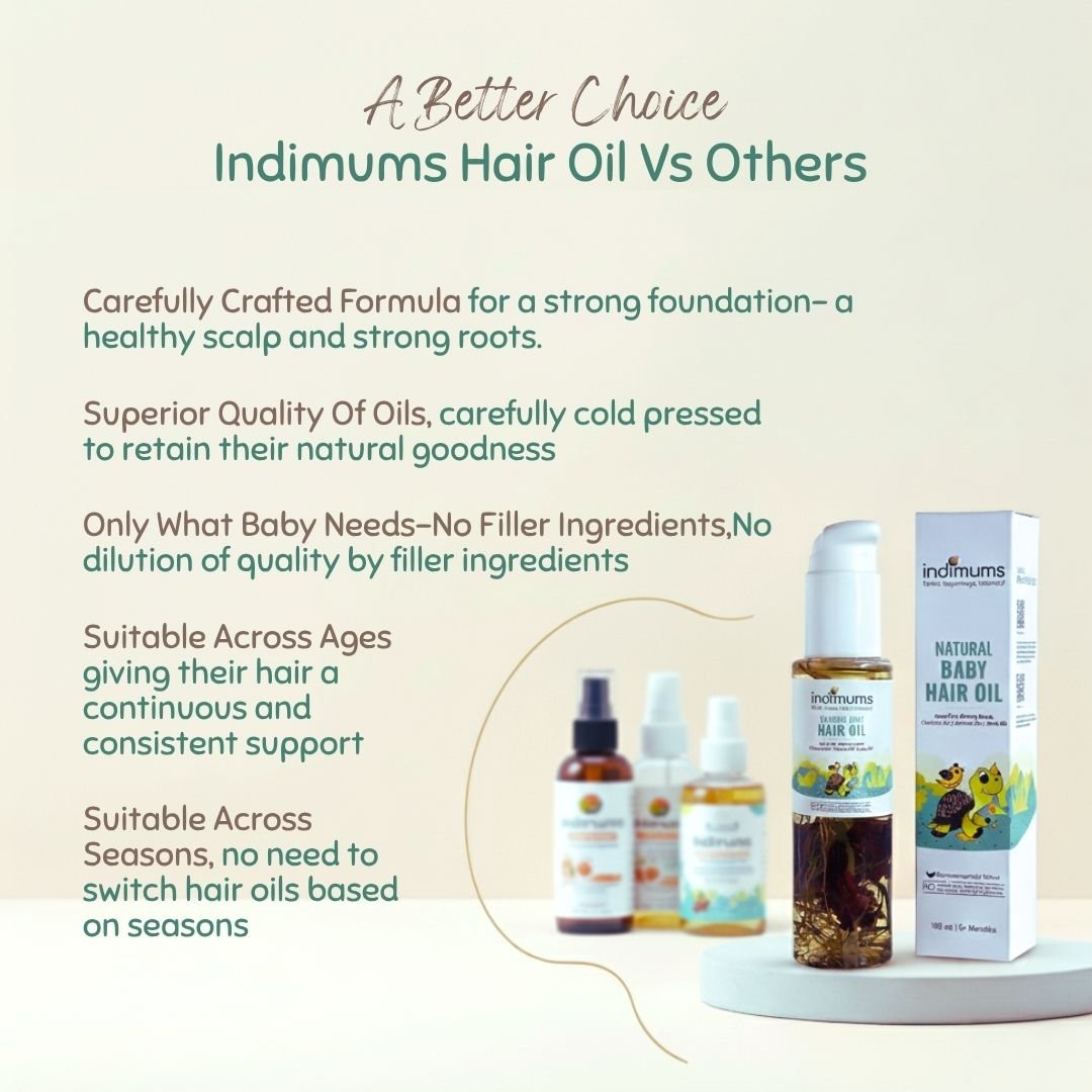 Indimums Baby Hair Growth Oil | Healthy Scalp & Strong Roots | 100 ML - Baby Oil