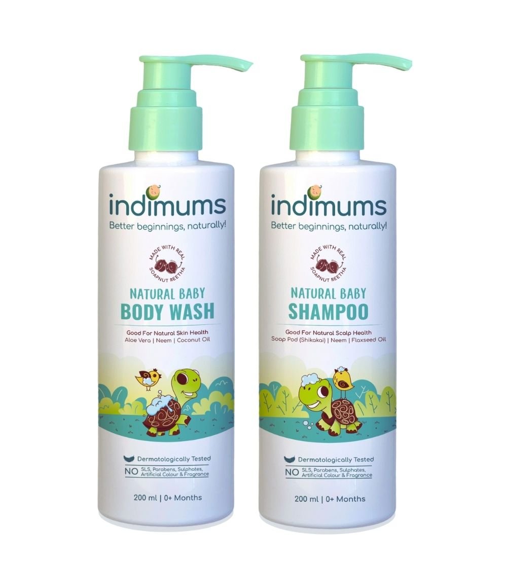 Indimums Baby Skin & Hair Care Combo | 2X 200ML - BD05_BS1BW1
