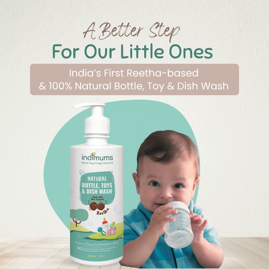 Indimums Reetha, Shikakai & Basil Bottle Cleaning Liquid 500 ML - P02