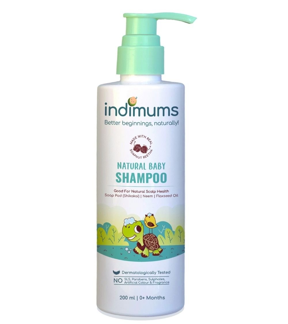 Indimums Reetha, Shikakai & Flaxseed Oil Shampoo for Newborn | 200 ML - P08