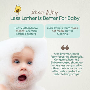 Indimums Reetha, Shikakai & Flaxseed Oil Shampoo for Newborn | 200 ML - P08