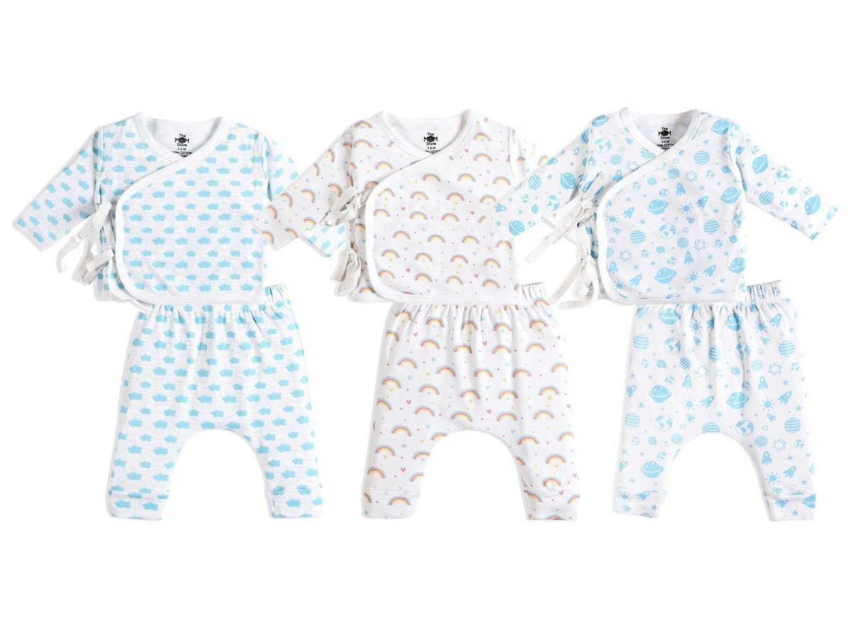 Infant Pajama Set Combo Of 3: Happy Cloud-Out Of World-Magic Bow - IPS3-HOFMB-0-3