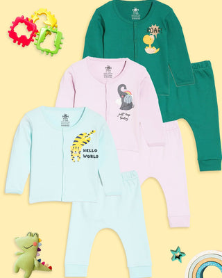 Infant Set Combo of 3: Dino Roar, Hello World & Keep Smiling