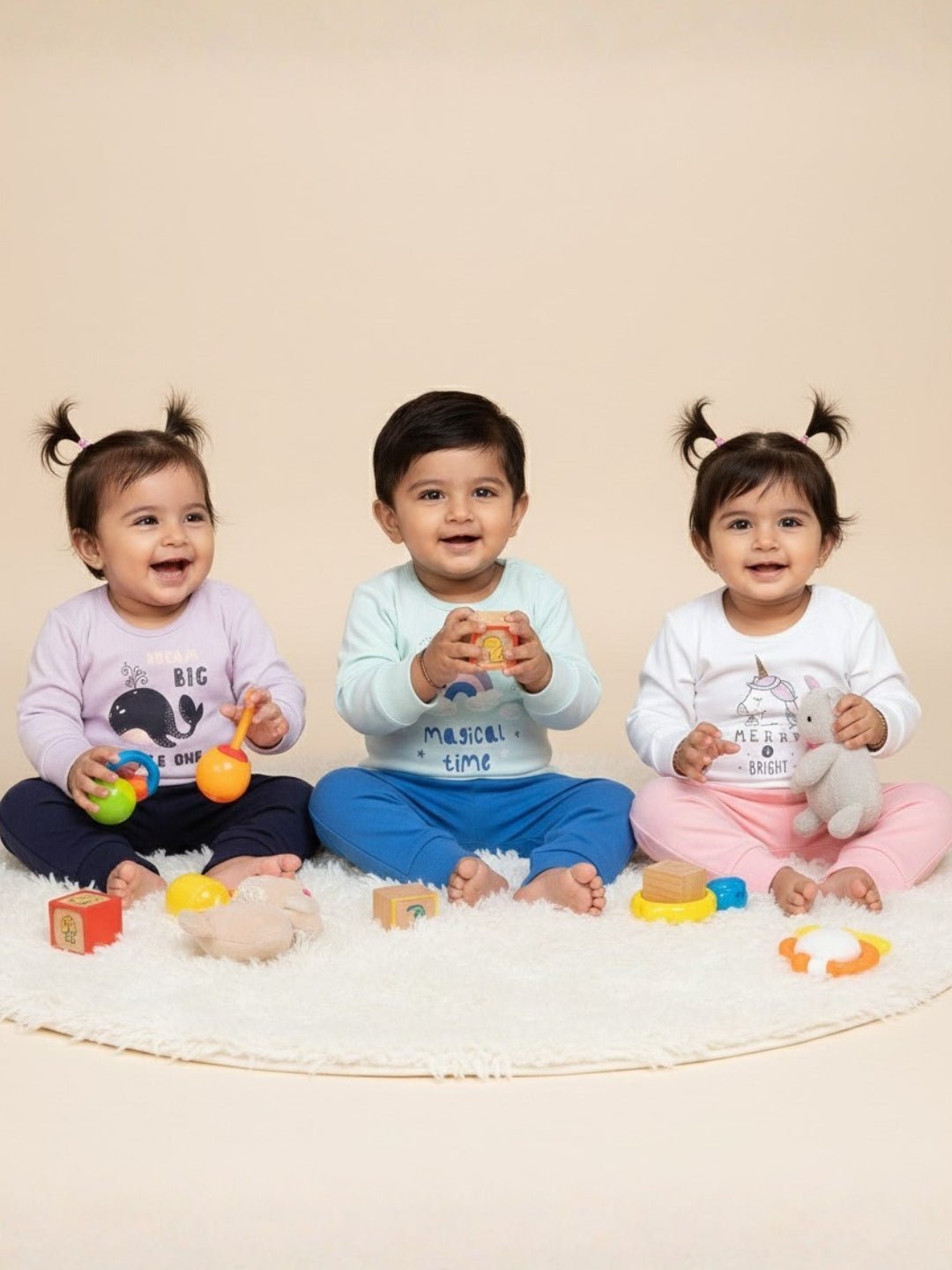 Infant Set Combo of 3: Magical Time, Merry And Bright & Dream Big - 0 - 3 Months Infant Casual Set