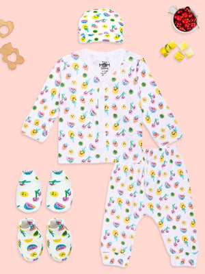 Infant Set Mittens Booties Cap Combo- Berry Bites
