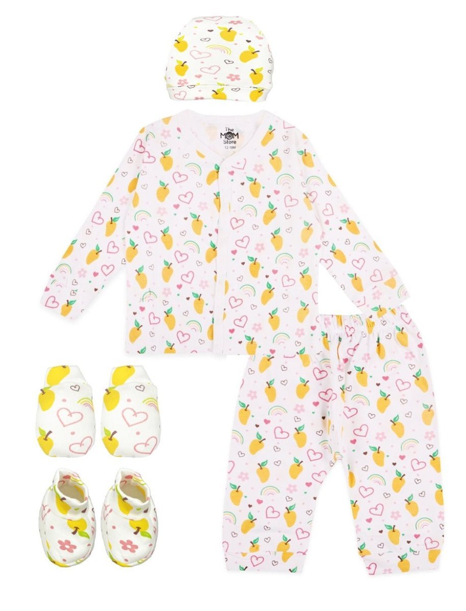 Infant Set Mittens Booties Cap Combo- Mango Mia - IPS2-AO-MGMIA-0-3