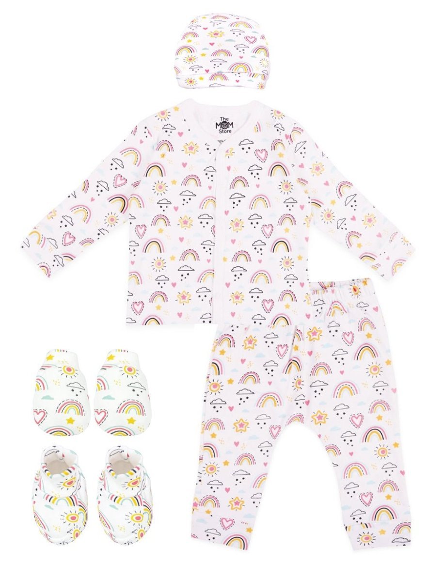 Infant Set Mittens Booties Cap Combo- Rainbow Land - IPS2-AO-RWLD-0-3