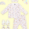 Infant Set Mittens Booties Cap Combo- Rainbow Land