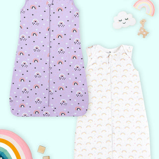 Infant Sleeping Bag Combo Of 2: Lavender Twinkle and Magic Bow - SLBG2 - LVTMBW