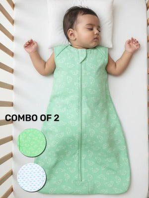 Infant Sleeping Bag Combo Of 2: Vroom Vroom and Happy Cloud - Onesize Baby Sleeping Bag