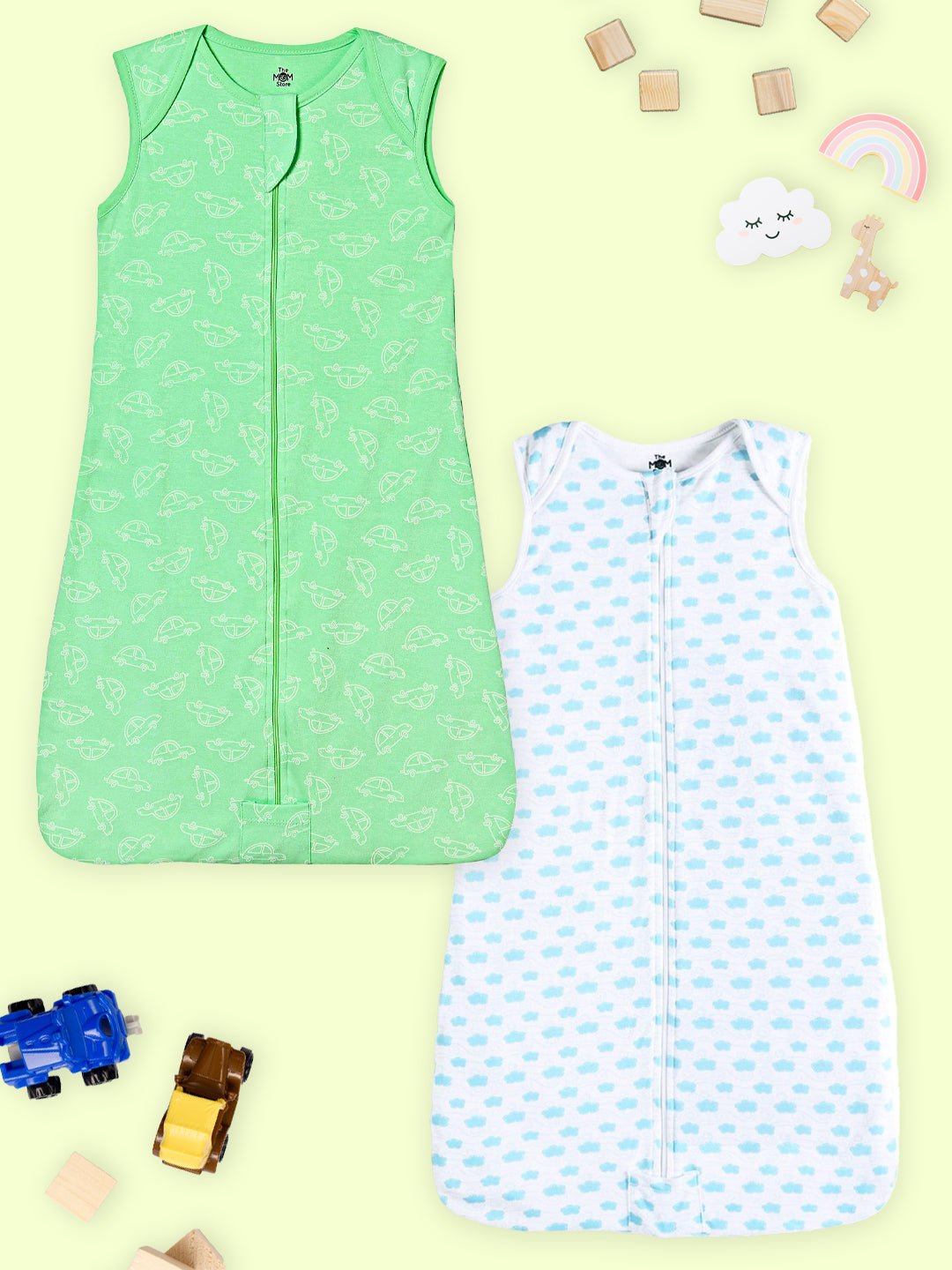 Infant Sleeping Bag Combo Of 2: Vroom Vroom and Happy Cloud - SLBG2 - VMHCLD
