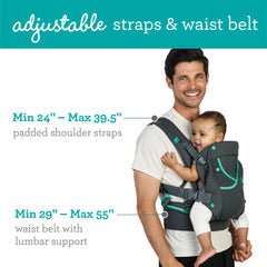 Infantino Baby Carrier Grey Black Birth to 48 Months | The Mom Store - Baby Carrier