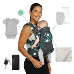 Infantino Baby Carrier Grey Black Birth to 48 Months | The Mom Store - Baby Carrier
