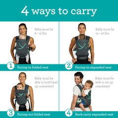 Infantino Baby Carrier Grey Black Birth to 48 Months | The Mom Store - Baby Carrier