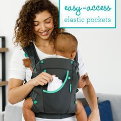 Infantino Baby Carrier Grey Black Birth to 48 Months | The Mom Store - Baby Carrier
