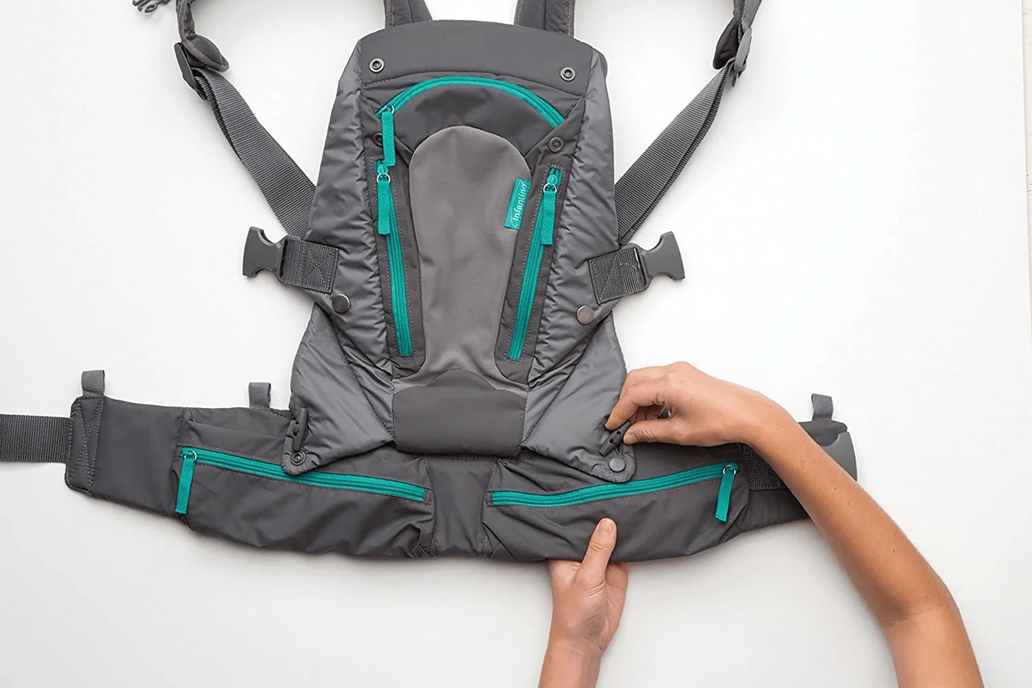 Infantino Carry On Multi - Pocket Carrier Grey & Black - 5333
