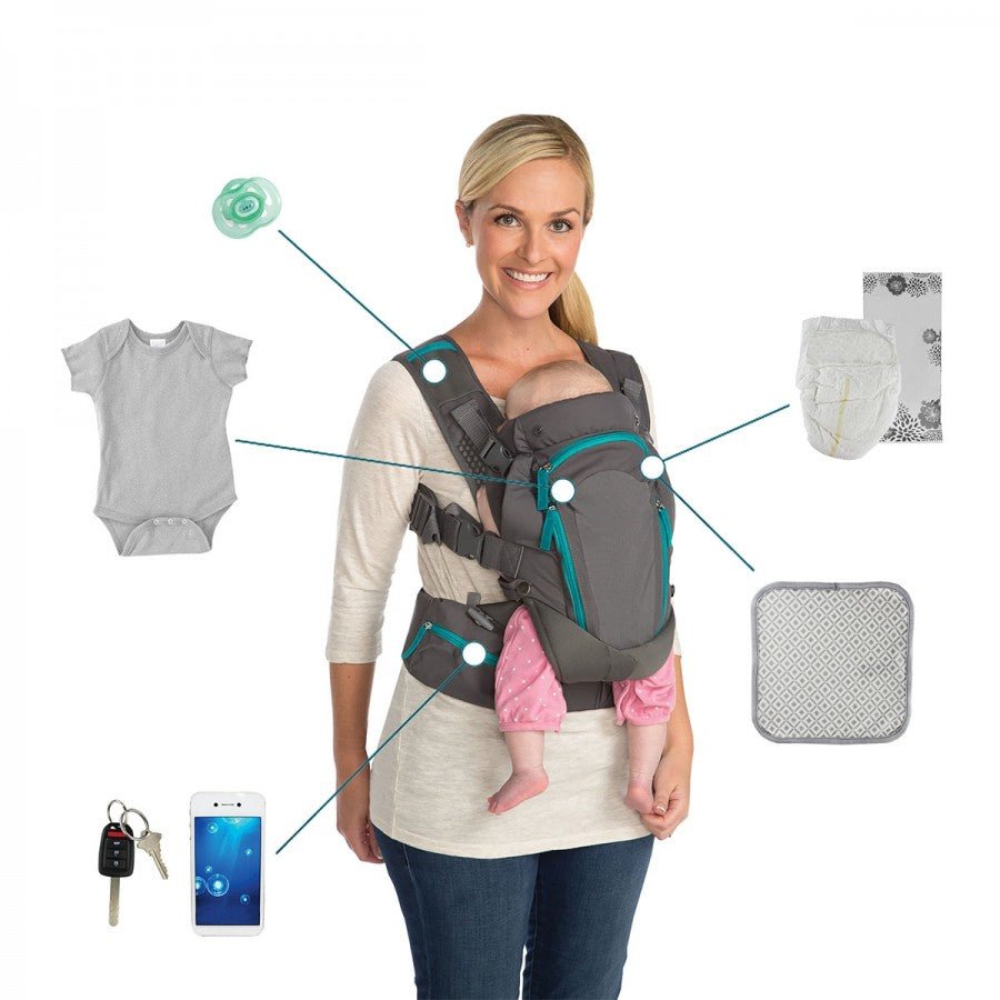 Infantino Carry On Multi - Pocket Carrier Grey & Black - 5333
