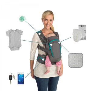 Infantino Carry On Multi - Pocket Carrier Grey & Black - 5333