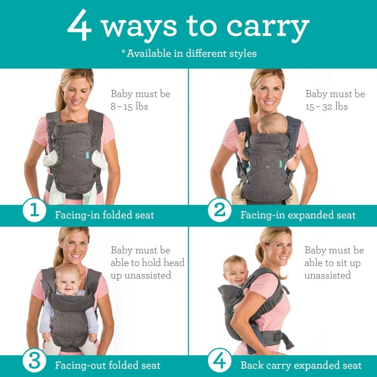 Infantino Flip 4-In-1 Convertible Carrier Camo - 300116