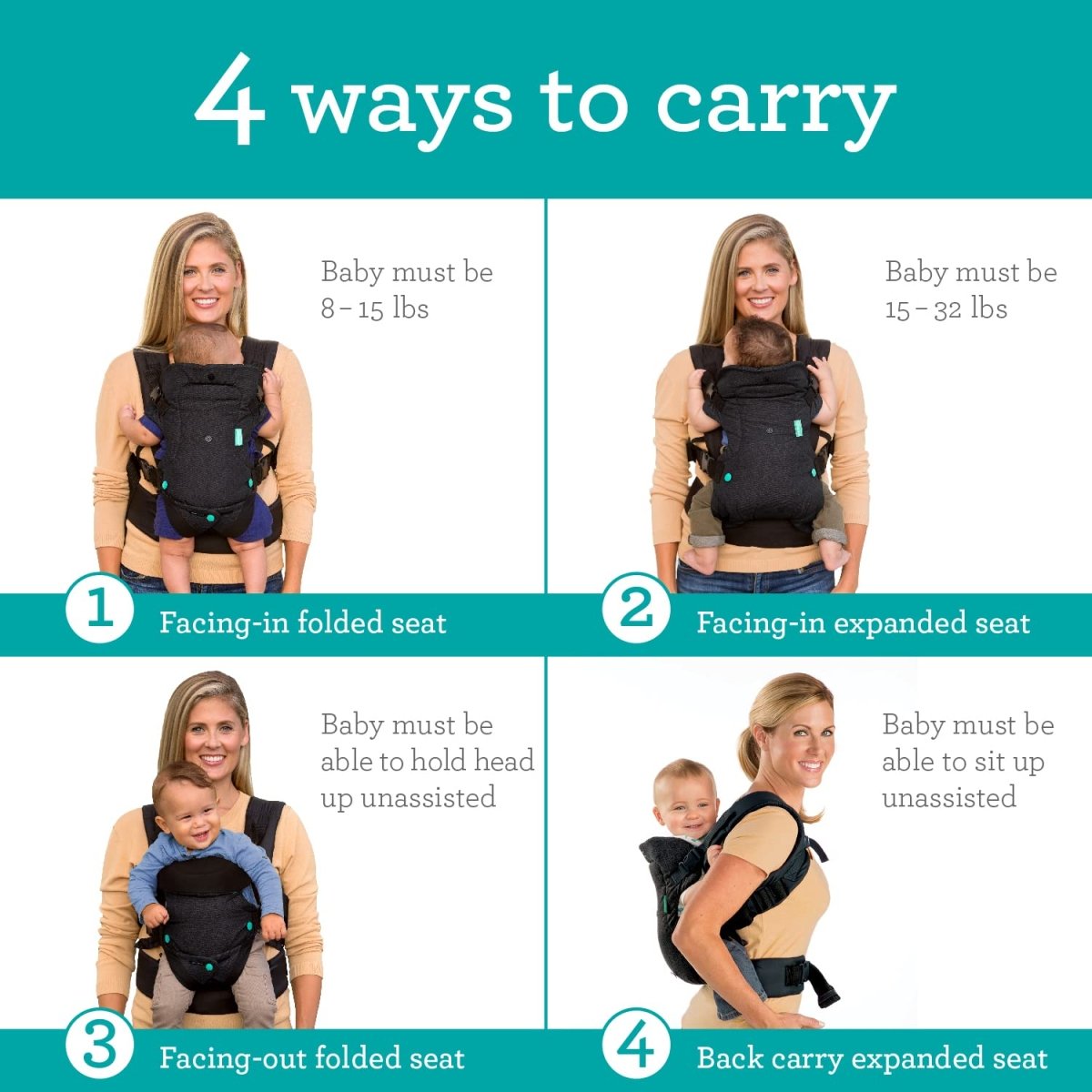 Infantino Flip 4-In-1 Convertible Carrier Grey - 5204