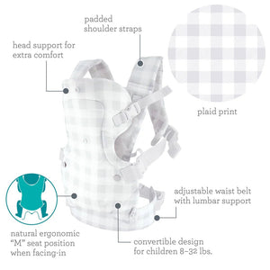 Infantino Flip 4-In-1 Convertible Carrier Grey Birth to 36 Months - Baby Carriers