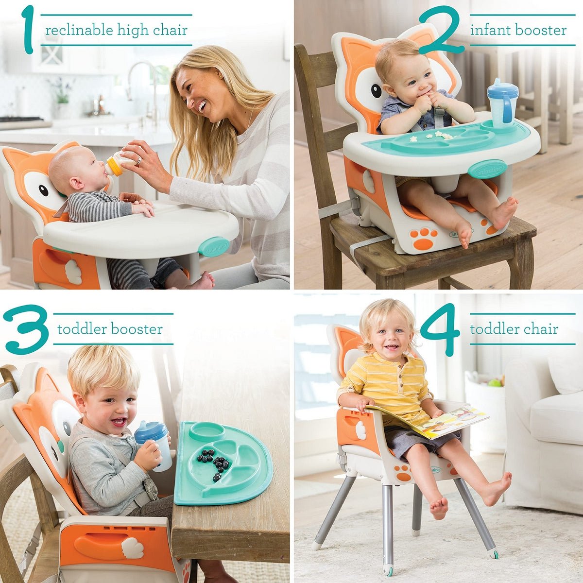 Infantino Grow - With - Me 4 - in - 1 Convertible Hight Chair Fox - 203008