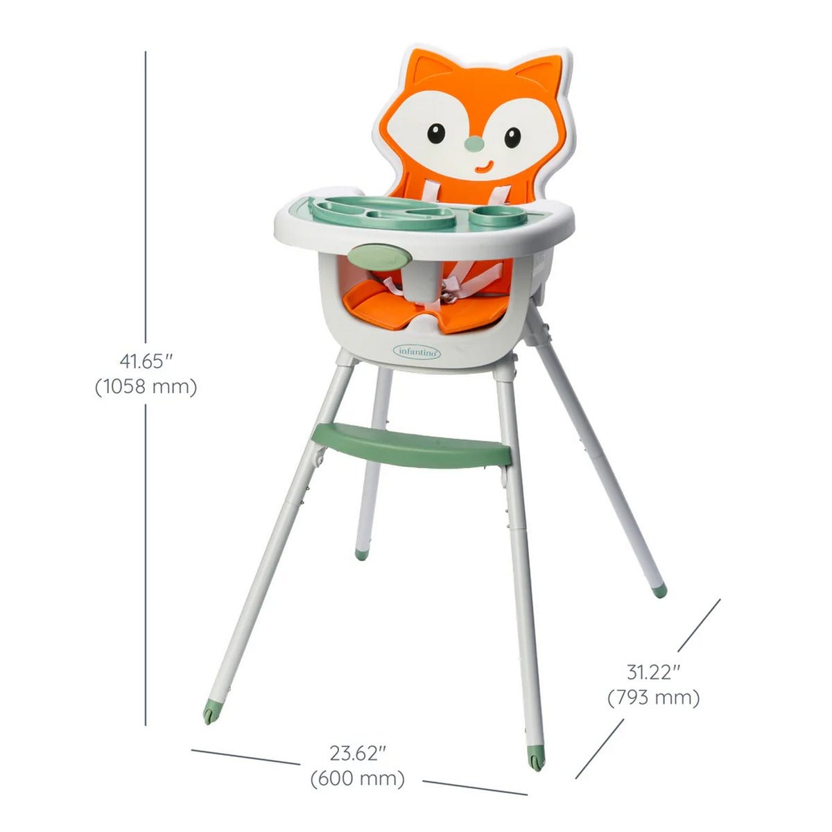 Infantino Grow - With - Me 4 - in - 1 Convertible Hight Chair Fox - 203008