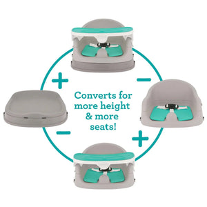 Infantino Grow - with - me 4 - in - 1 Two - Can - Dine Deluxe Feeding Booster Seat Teal & Grey - 303100